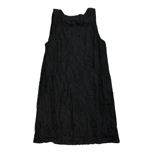 C Luce Black Sleeveless Lace Overlay V Neck Mini Dress - Picture 4 of 12